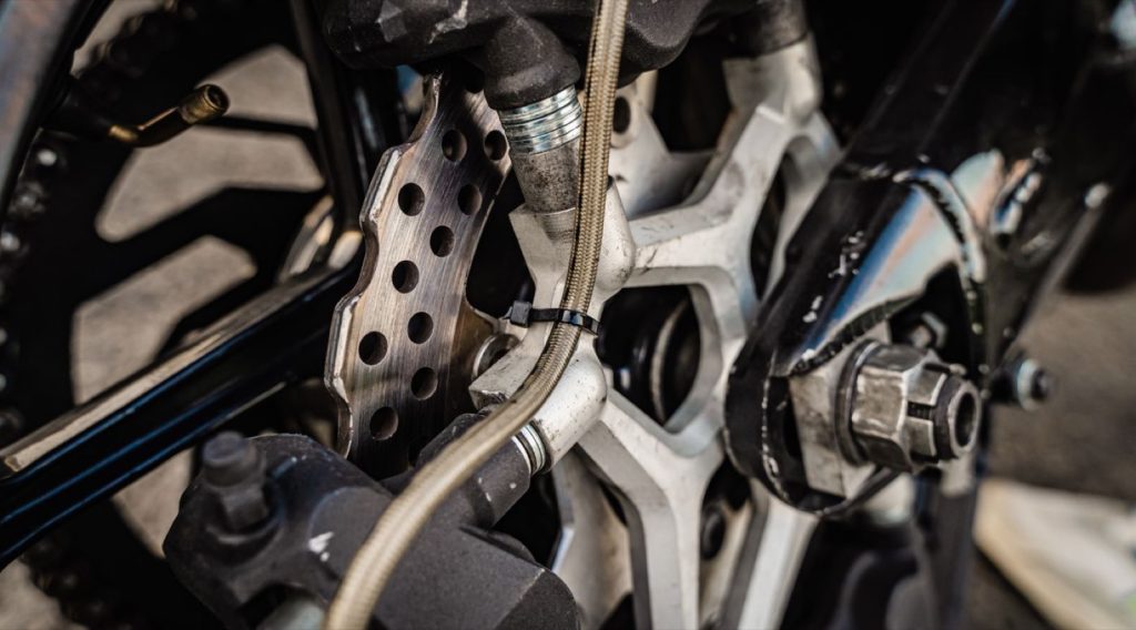 Steering knuckle and hub assembly, close up