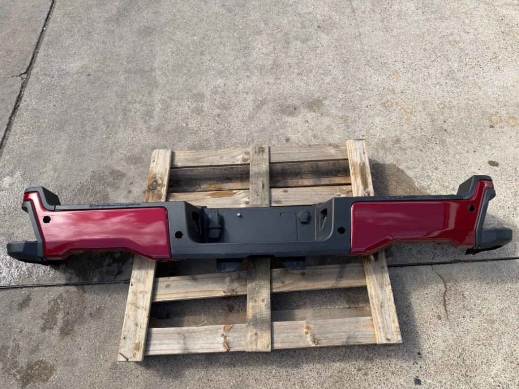 2023-2026 Ford F-250 F-350 F-450 Super Duty Rear Bumper Ruby Red With Sensor Holes OEM Take-Off