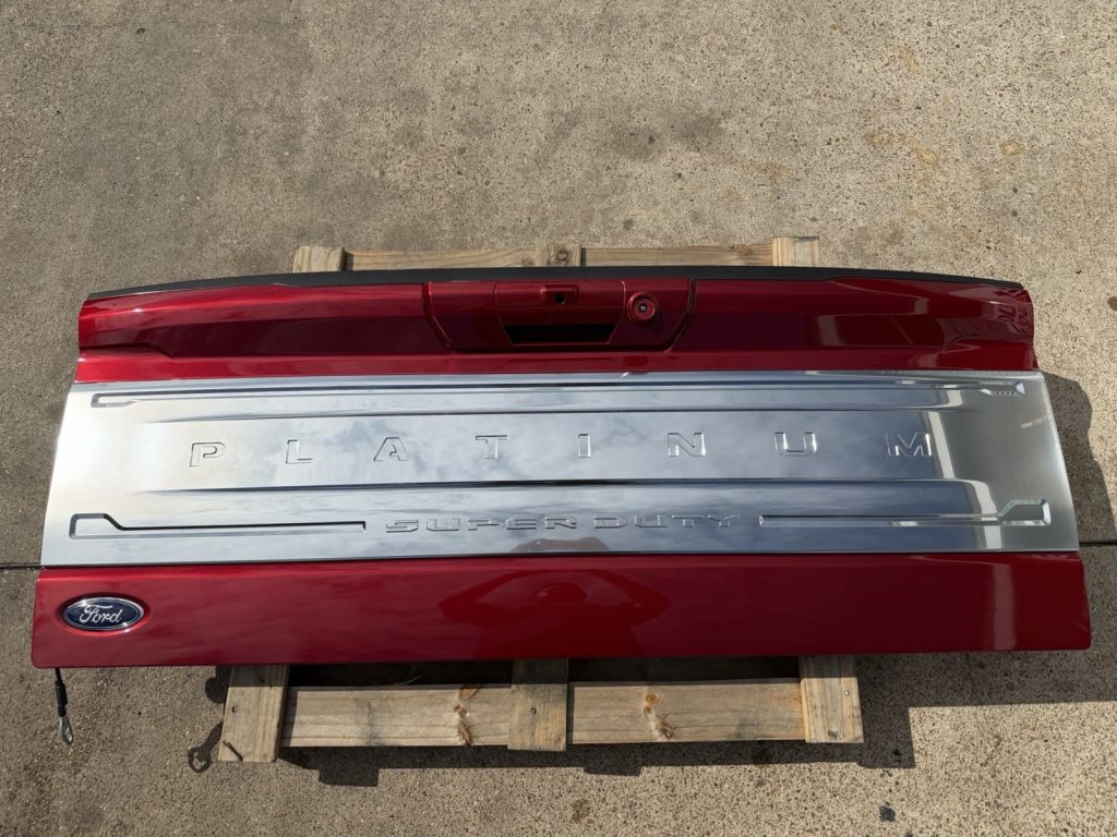 2023-2026 Ford F-250 F-350 F-450 Super Duty Tailgate Ruby Red With Tailgate Step Platinum OEM Take-Off
