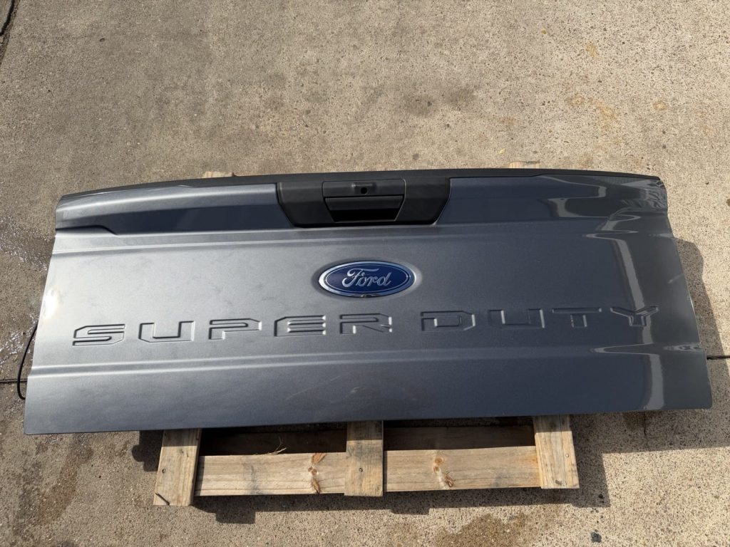 2023-2026 Ford F-250 F-350 F-450 Super Duty Tailgate Carbonized Gray With Tailgate Step Camera Cutout OEM Take-Off