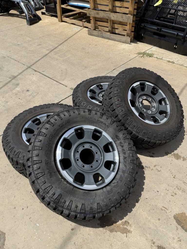 Ford F-250/F-350 18″ OEM Tremor Wheels & Goodyear Wrangler Duratrac Tires — Set of 4 (Take-Off)