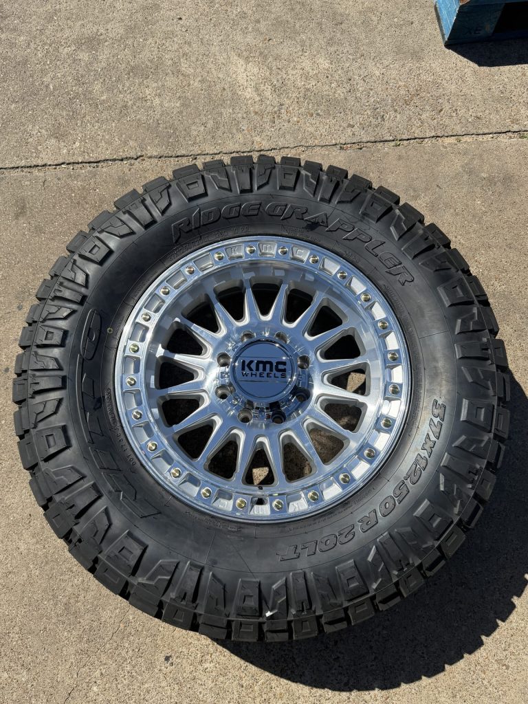 KMC IMS KM552 20×9 +0 Wheels on Nitto Ridge Grappler 37×12.5×20 — Ford F250/F350 Set